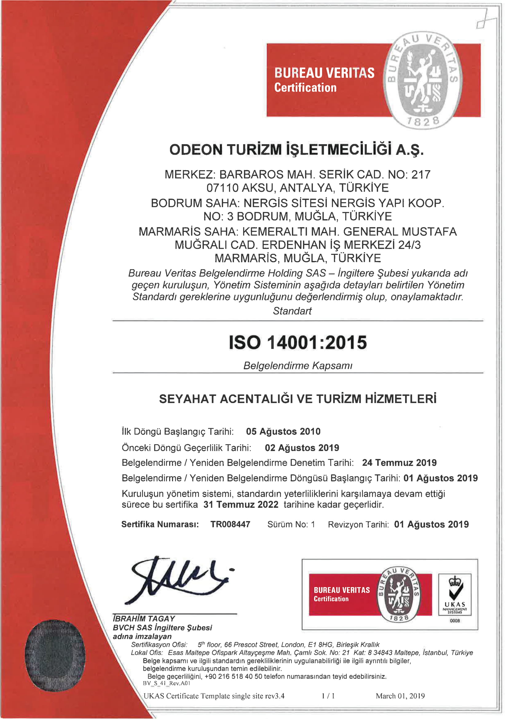 ISO 14001:2015 Çevre Yönetim Sistemi Sertifikası
